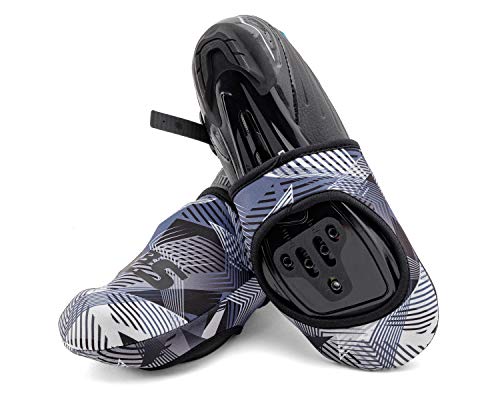 SLS3 Cycling Shoe Cover - Toe Covers - Neoprene Cold Weather Covers - Bike Foot Covers - Wind Resistant - No More Cold Feet (Geo Gray, L / XL)