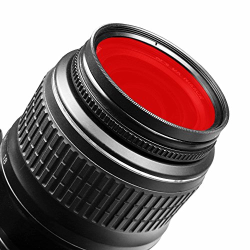 smardy Filtro de Color Rojo 49 mm Compatible con Sony Alpha 3000, Alpha 7R, NEX-3, NEX-5, NEX-7, NEX-C3, NEX-F3 + paño de Limpieza