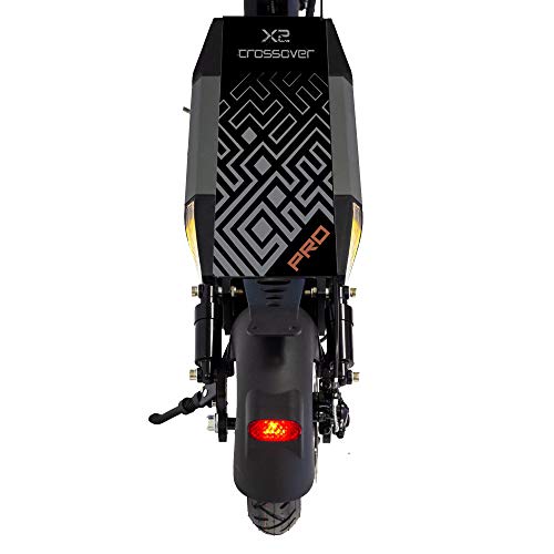 SmartGyro CrossOver Dual PRO - Patinete Eléctrico de 2400 W 48V, 2 motores de 1200W, Batería 17.500 mAh 48V, 3 velocidades, Suspensiones de doble Amortiguador, Intermitentes, Leds, Negro