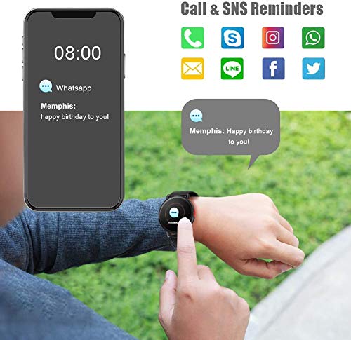 Smartwatch Pulsera Actividad Inteligente Reloj de Fitness Tracker Impermeable IP68 con Podómetro Pulsómetro Monitor de Sueño para Hombre Mujer Niños con iOS y Android