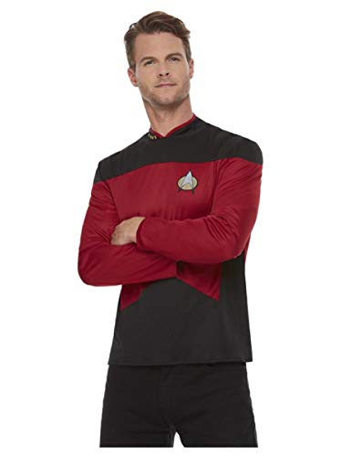 Smiffy's-Smiffys Officially Licensed Star Trek, The Next Generation Command Uniform comando oficial de la próxima generación, color rosso, S-Size 34"-36" 52341S