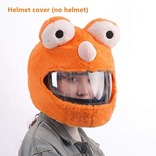 SMILE Funda para Casco de Moto, diseño Divertido y Regalos (Solo Funda. Casco no Incluido) Calidez Integral,Naranja