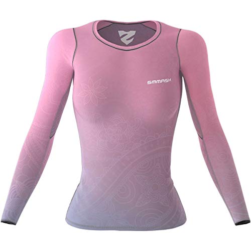 SMMASH Spiritual Deporte Camiseta de Manga Larga Mujer, Ropa Deportiva Mujer para Fitness, Yoga, Formación, Crossfit, Material Transpirable y Antibacteriano, (XS)