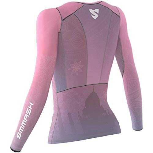 SMMASH Spiritual Deporte Camiseta de Manga Larga Mujer, Ropa Deportiva Mujer para Fitness, Yoga, Formación, Crossfit, Material Transpirable y Antibacteriano, (XS)