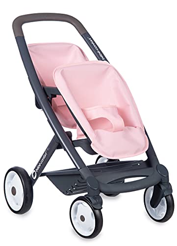 Smoby Silla Gemelar Rosa Claro Bebe Confort para Muñecos 253216, Color