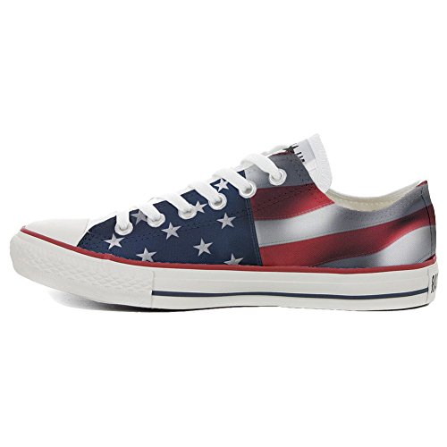 Sneaker Original Slim - Zapatillas Deportivas Personalizadas Unisex (Producto Artesanal), Bandera de EE. UU. Blanco Size: 37 EU