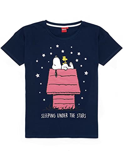 Snoopy Pijamas Señoras para Mujer Top de Fondos Largos o Cortos Opciones de Navy XL