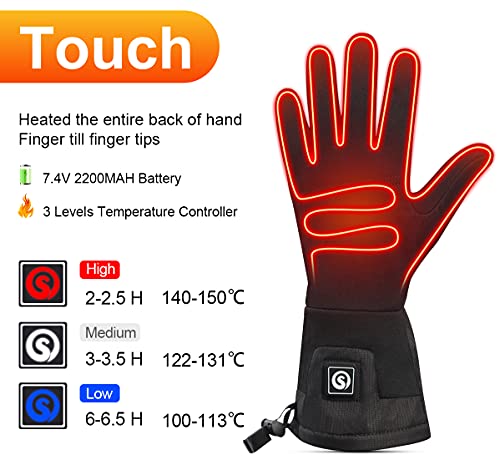 SNOW DEER Guantes Calefactables para Hombre y Mujer,Eléctrico Recargable batería calentada Guantes Forros para Ciclismo al Aire Libre Montorcycle Camping Senderismo Esquí