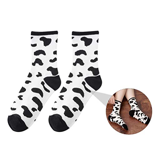 SOIMISS 6 Pares de Calcetines de Animales Calcetines de Dibujos Animados de Cebra de Vaca Calcetines de Algodón de Invierno a Media Pantorrilla Calcetines de Navidad para Mujeres Niñas