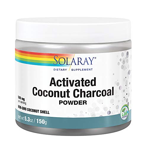 Solaray Activated Coconut Charcoal Powder| Carbón Activado | Polvo | 150 Grams