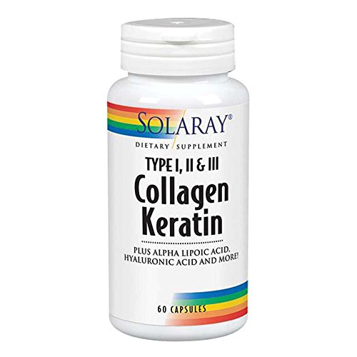 Solaray Collagen + Keratin | Colágeno + Keratina | Type I, II, & III | 60 VegCaps