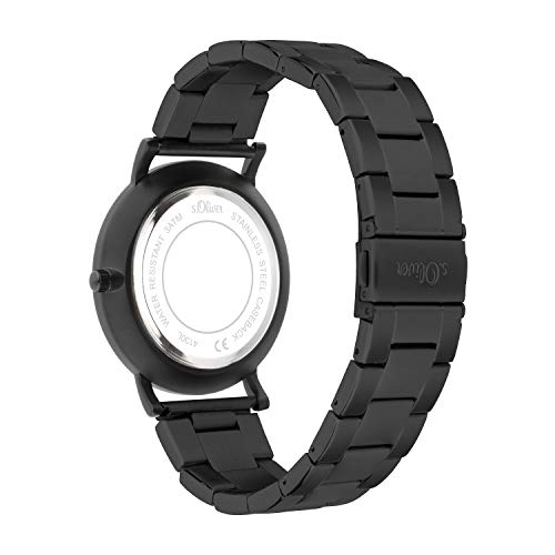 s.Oliver Reloj para Hombre de Cuarzo analógico con Correa en Acero Inoxidable SO-4130-MM