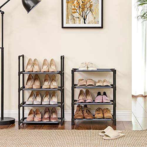 SONGMICS Estante zapatero, Estante para Zapatos de 8 niveles, Estructura metal, para 16-20 Pares, para Entrada, Dormitorio, Sala de estar, 46 x 28 x 145 cm, Gris LSR024G02