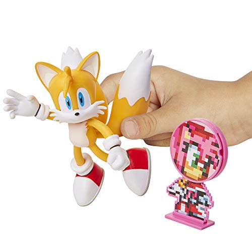 Sonic: Tails, Figura de acción (tamaño 10 cm) con Miembros Flexibles y Accesorio