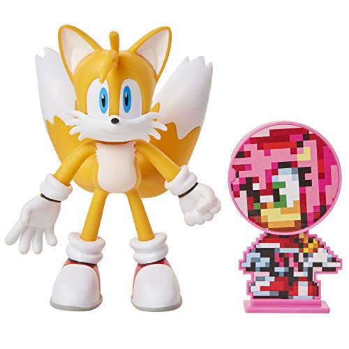 Sonic: Tails, Figura de acción (tamaño 10 cm) con Miembros Flexibles y Accesorio