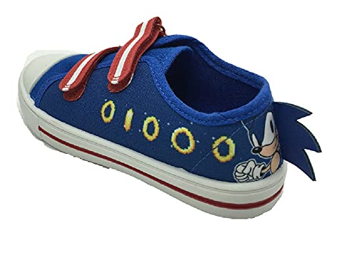 Sonic The Hedgehog Bombas de lona para niños tamaño 7-3, color Azul, talla 32 EU