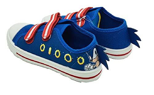 Sonic The Hedgehog Bombas de lona para niños tamaño 7-3, color Azul, talla 32 EU
