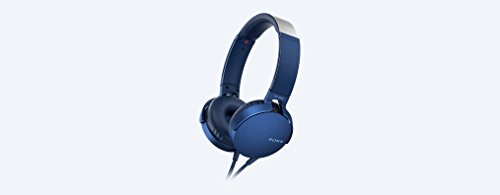 Sony MDR-XB550APL - Auriculares de diadema Extra Bass (micrófono integrado compatible con Smartphones, diadema metálica adaptable) color azul