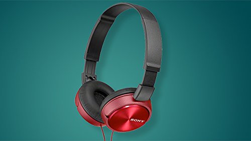 Sony MDR-ZX310APR - Auriculares de diadema cerrados (con micrófono, control remoto integrado), rojo