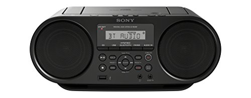 Sony ZS-RS60BT - Boombox / grabadora de radio con CD y USB Bluetooth (NFC, Mega Bass, radio FM) negro