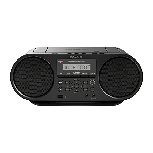 Sony ZS-RS60BT - Boombox / grabadora de radio con CD y USB Bluetooth (NFC, Mega Bass, radio FM) negro