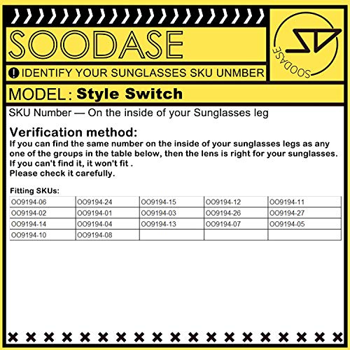 SOODASE Para Oakley Style Switch Gafas de Sol Plata Lentes de Repuesto polarizadas