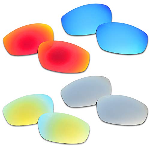 SOODASE Para Oakley Wind Jacket Gafas de sol Rojo/Azul/Dorado/Plata Lentes de repuesto polarizadas