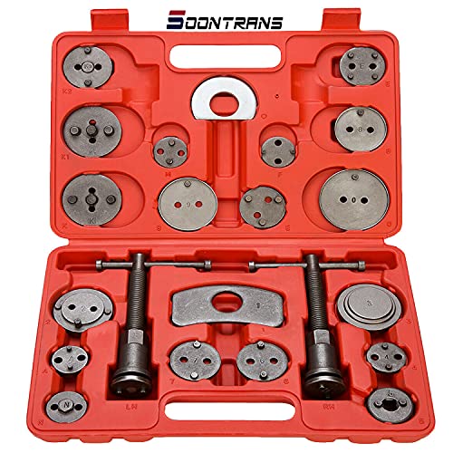 Soontrans-Reposicionador de pistones de freno - Sets de herramientas para las pinzas de freno - compresor pistones freno - 22piezas - reponer pinzas de freno- Kompressor Tool Kit Universal