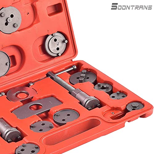Soontrans-Reposicionador de pistones de freno - Sets de herramientas para las pinzas de freno - compresor pistones freno - 22piezas - reponer pinzas de freno- Kompressor Tool Kit Universal