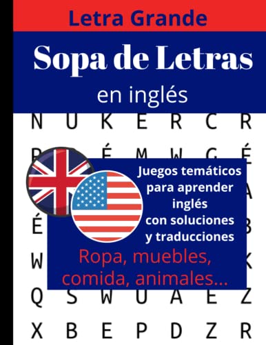 Sopa de letras en inglès: libro de sopa de letras para adultos y mayores: 1 (aprender inglès para adultos)