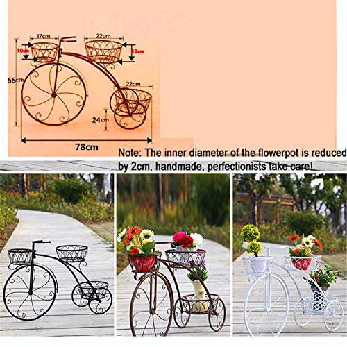 Soporte Creativo Para Plantas De Bicicletas, Estante De Hierro Para Flores Metal Soportes Para Macetas Estante Exhibición Organizador Macetas, Jardín Decoración De Interiores Y Exteriores,Negro