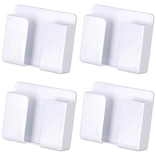 Soporte de Cargador de teléfono móvil de Montaje en Pared de 4 Piezas, Soporte de Pared Adhesivo para teléfono Celular de 3M para Cargador (Blanco)