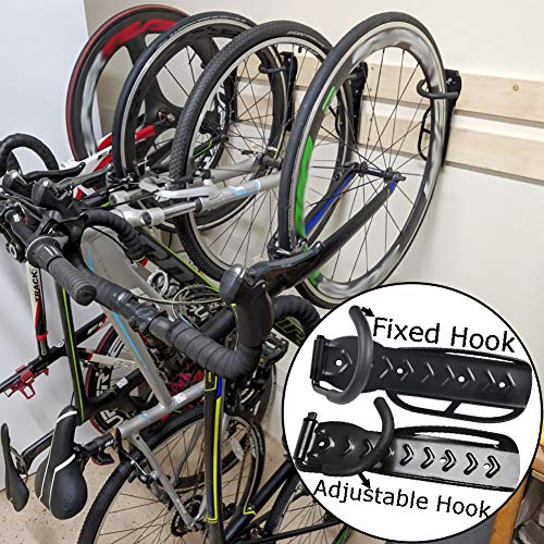 Soporte de Pared para Bicicletas, Soporte de Pared Negro para 4 Bicicletas Soportes de Pared Soporte para Bicicletas Gancho para Colgar Bicicleta Negro (Paquete de 4)