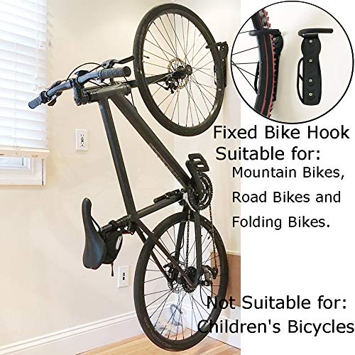 Soporte de Pared para Bicicletas, Soporte de Pared Negro para 4 Bicicletas Soportes de Pared Soporte para Bicicletas Gancho para Colgar Bicicleta Negro (Paquete de 4)