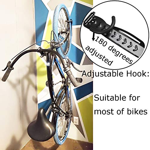 Soporte de Pared para Bicicletas, Soporte de Pared Negro para 4 Bicicletas Soportes de Pared Soporte para Bicicletas Gancho para Colgar Bicicleta Negro (Paquete de 4)