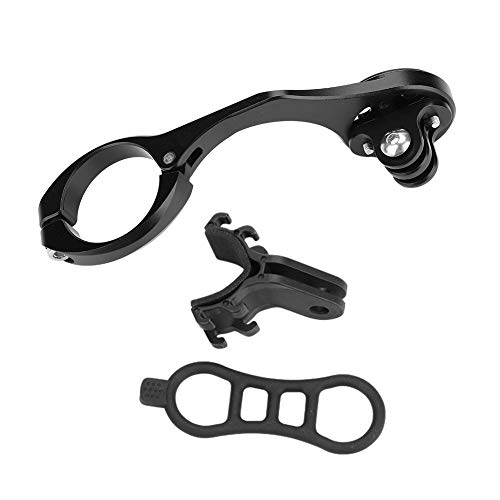 Soporte para computadora de Bicicleta, Soporte de Montaje de extensión de cámara de acción de computadora de Bicicleta de aleación de Aluminio para Manillar de 31.8 mm(Garmin -Negro)