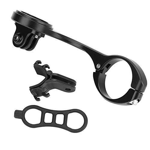 Soporte para computadora de Bicicleta, Soporte de Montaje de extensión de cámara de acción de computadora de Bicicleta de aleación de Aluminio para Manillar de 31.8 mm(Garmin -Negro)