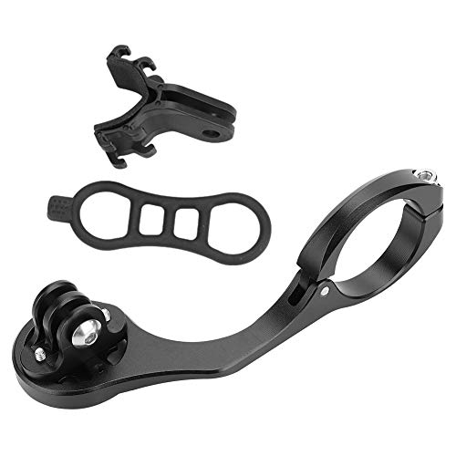 Soporte para computadora de Bicicleta, Soporte de Montaje de extensión de cámara de acción de computadora de Bicicleta de aleación de Aluminio para Manillar de 31.8 mm(Garmin -Negro)