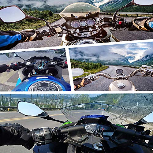 Soporte para Correa de Barbilla para Casco de Motocicleta Compatible con GoPro Hero 9, 8, 7, (2018), 6 5 4 3, Hero Black, Session, Xiaomi Yi, SJCAM (Black1)