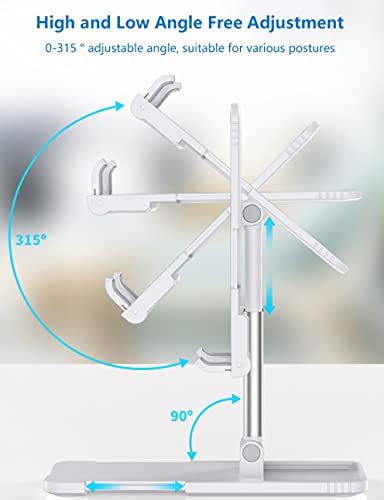 Soporte para Móvil y Tablet, Base Ajustable en Altura y Longitud, Almohadilla Antideslizante. Universal.(Negro)