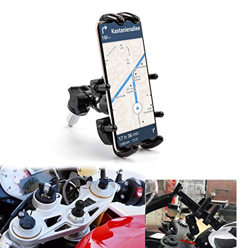 Soporte para teléfono Inteligente Ajustable para Montaje en teléfono de Motocicleta Apto para Horquilla de Motocicleta con Orificios Redondos de 13 mm a 20 mm
