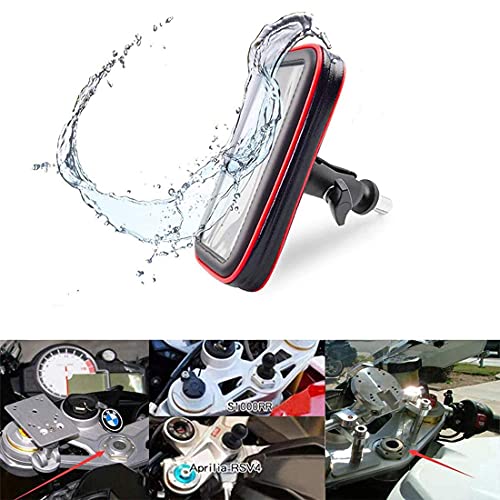 Soporte para Teléfono Móvil para Motocicleta, Soporte para Teléfono a Prueba de Agua con Ranura para Tarjeta para Moto con Orificio Redondo