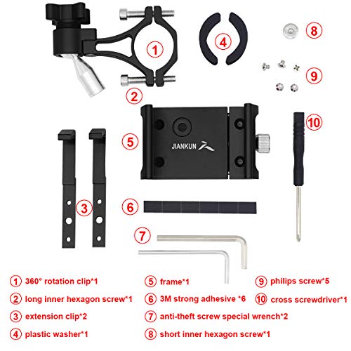 Soporte para teléfono para Bicicleta y Motocicleta, Soporte Universal para teléfono para Bicicleta con aleación de Aluminio con rotación de 360 ° para la mayoría de teléfonos(A-Negro)