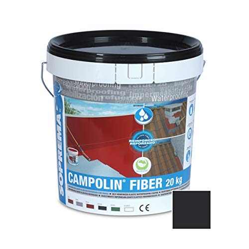 SOPREMA CAMPOLIN FIBER 20 KG NEGRO Impermeabilizante de Caucho acrílico Armado con Fibras