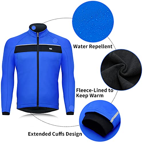 Souke Sports Chaqueta de Ciclismo Hombre, Maillot Ciclismo Hombre Invierno, Chaqueta Ligera de Invierno MTB Reflectante Transpirabilidad Impermeable Chaqueta de Ropa Deportiva al Aire Libre