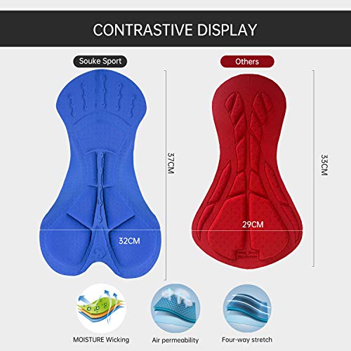 Souke Sports Pantalones Cortos Ciclismo Hombre 4D Acolchados para Bicicleta MTB con agarres Antideslizantes para Las piernas, Transpirables, de Secado rápido y cómodos