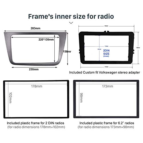 Sound-Way - Kit de Montaje Marco para Radio Pantalla 2 DIN Compatible con Seat Altea 2004-2015, Toledo 2004-2009 - KA11-582