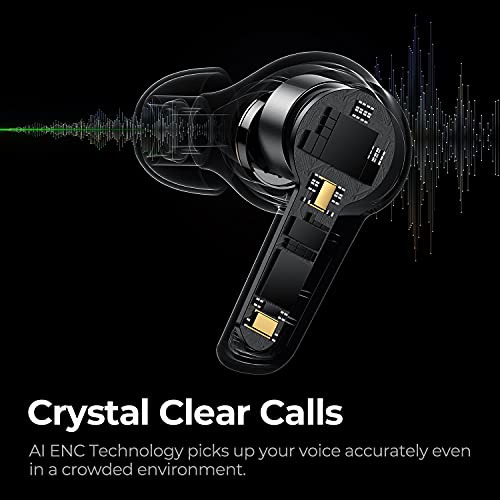 SoundPEATS T3 Auriculares Bluetooth 5.2, Auriculares Inalámbricos con Reducción de Ruido Activa con 4 Micrófonos, Llamadas Claras, Modo Transparente, Auriculares ANC Táctiles Durante 16,5 Horas