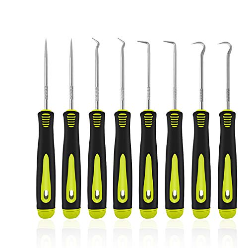 SourceTon Juego de 8 ganchos de extracción de manguera, juego de gancho y pinchos, gancho para automóvil, gancho de junta tórica, corte de manguera de vacío, juego de gancho de precisión