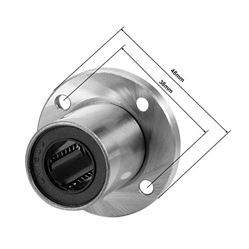 sourcing map LM16UU Redondo Brida Lineal Bolas Rodamientos, 16mm Calibre Diámetro, 28mm OD, 37mm Longitud (Paquete de 2)